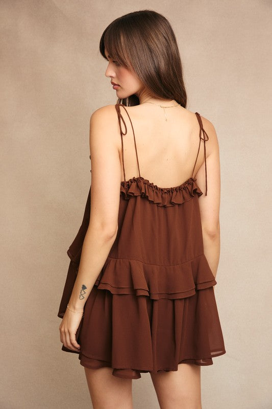 Cocoa Flare Romper - PREORDER