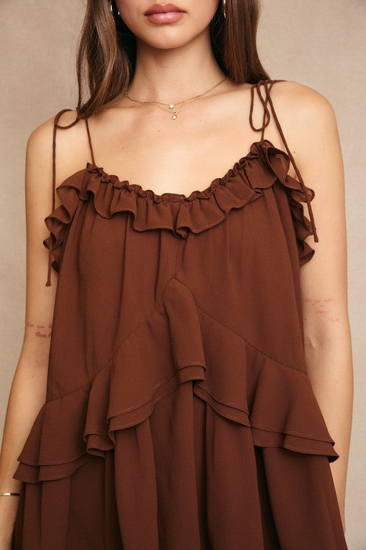 Cocoa Flare Romper - PREORDER