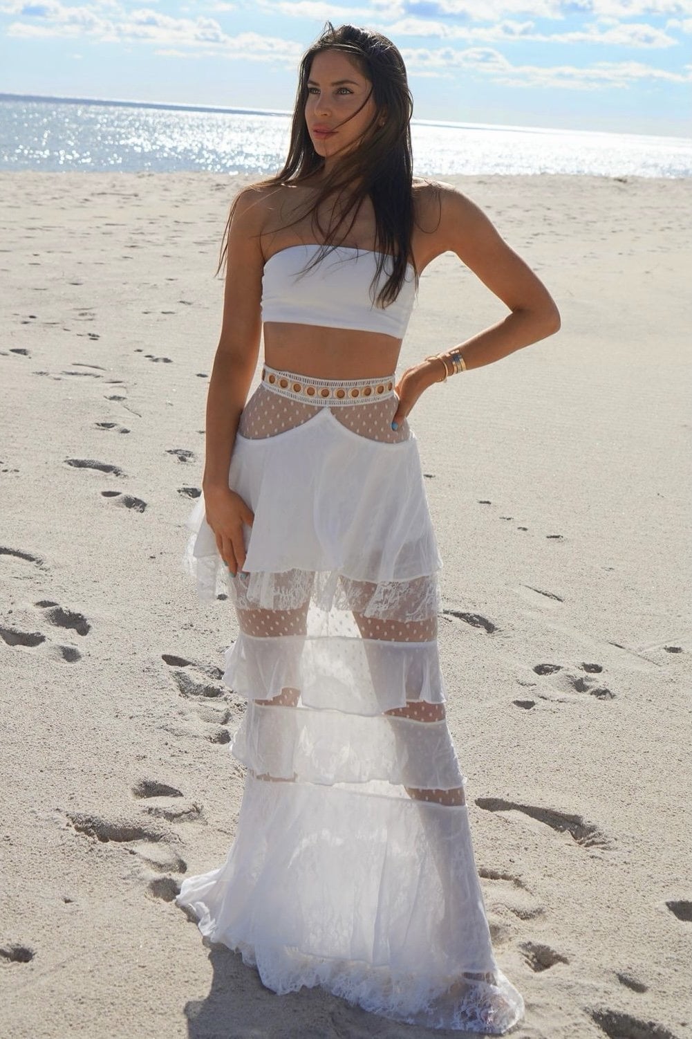 Jessica Bara Paityn Two Piece Ruffle Set As Seen On Carolina Delgado