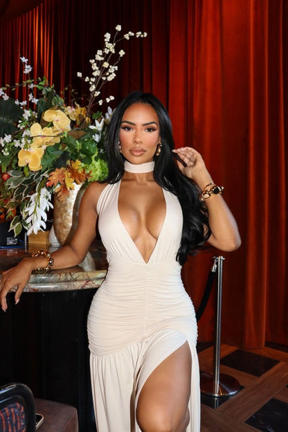 Luxe Bodycon Maxi Dress with High Slit - Preorder