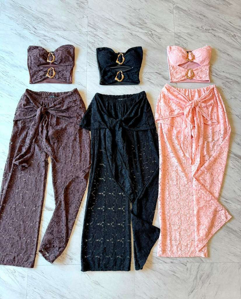 Marie Lace Crop Top and Palazzo Pant Set- PREORDER
