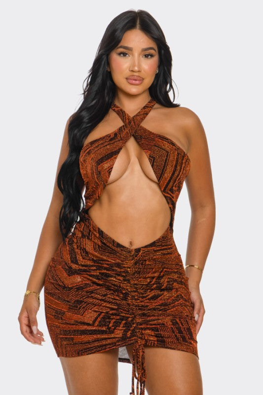 Cutout Halter Bodycon Mini Dress - PREORDER