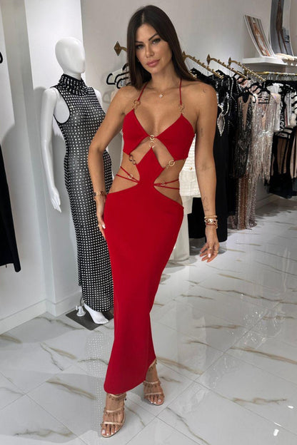 Jessica Bara Cloud Sleeveless Cut Out Maxi Dress