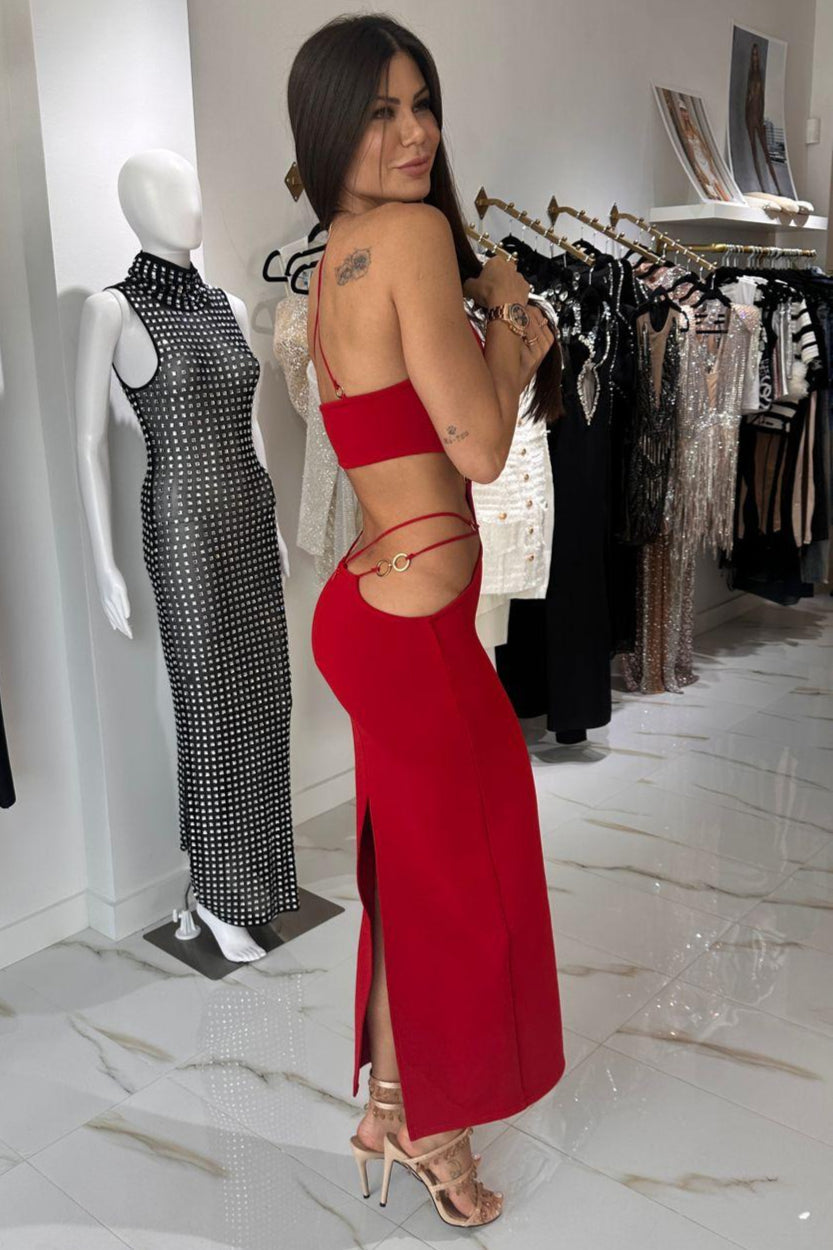 Jessica Bara Cloud Sleeveless Cut Out Maxi Dress