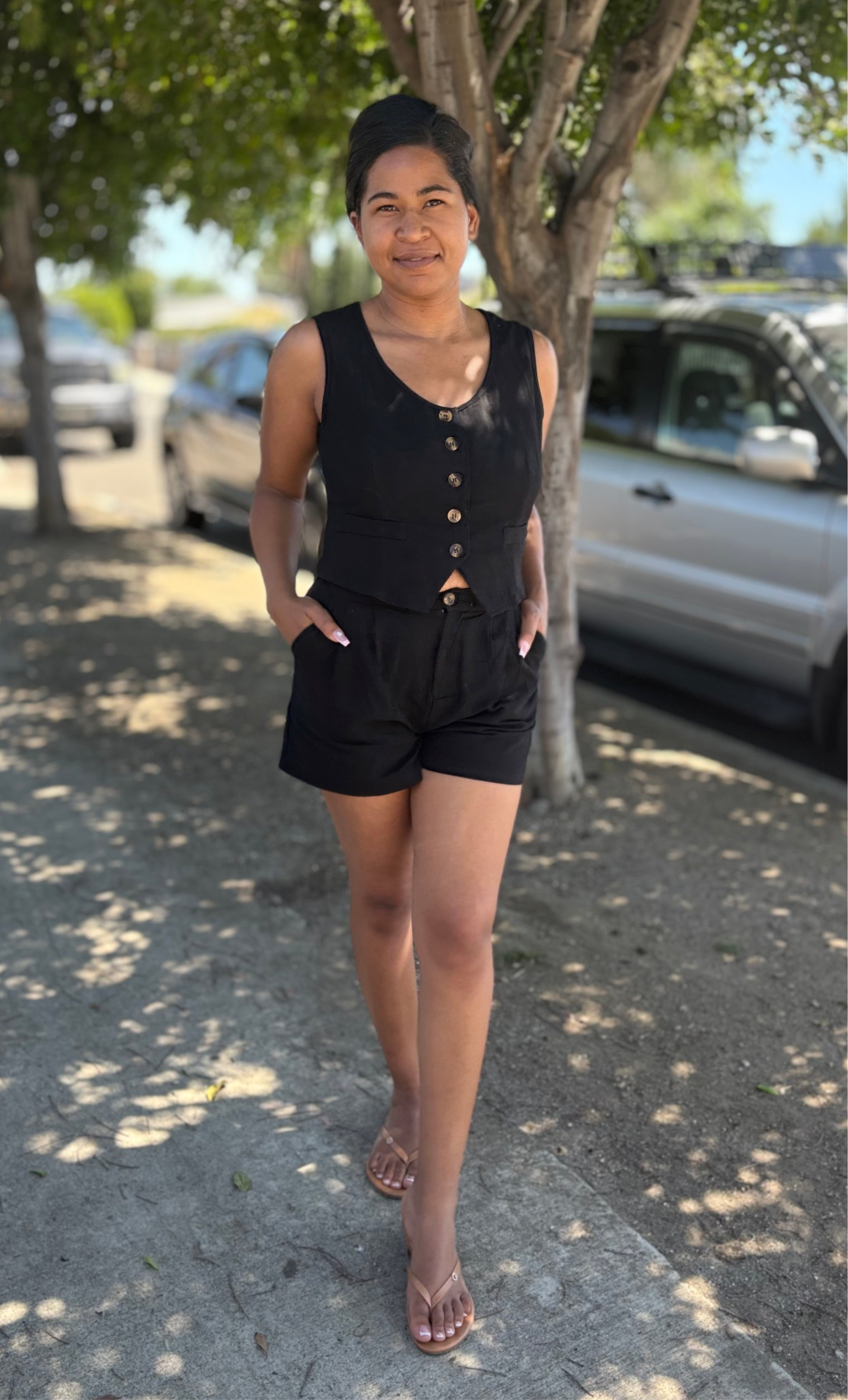 Emma Vest Set - BLACK