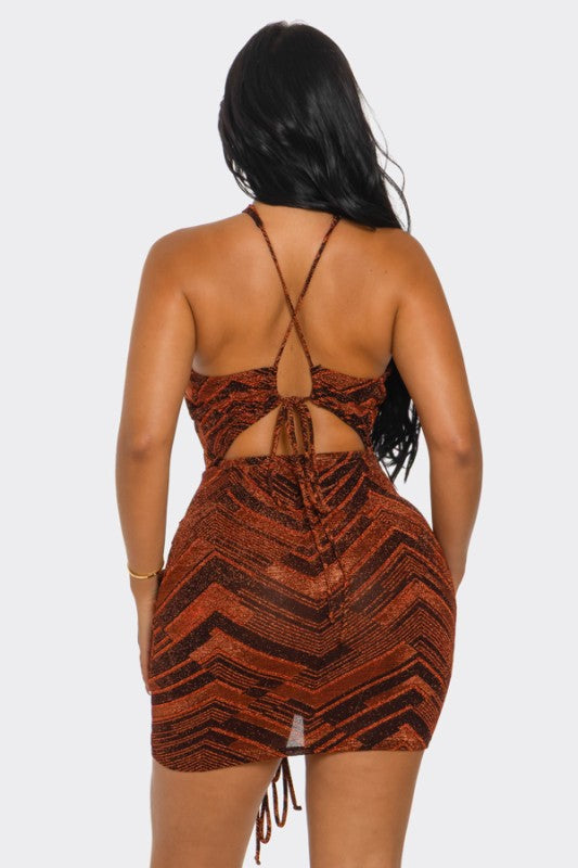 Cutout Halter Bodycon Mini Dress - PREORDER
