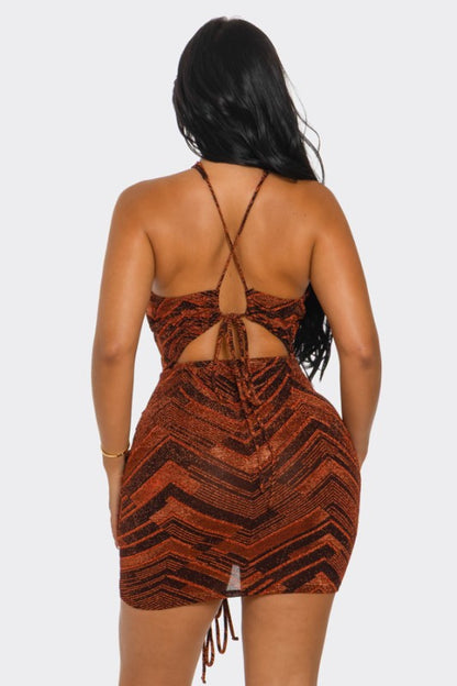Cutout Halter Bodycon Mini Dress - PREORDER