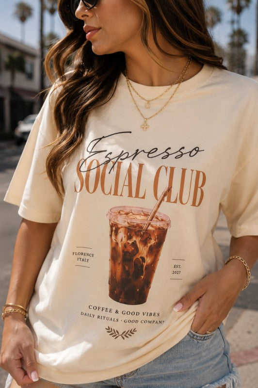 Espresso Club Graphic Top - Preorder