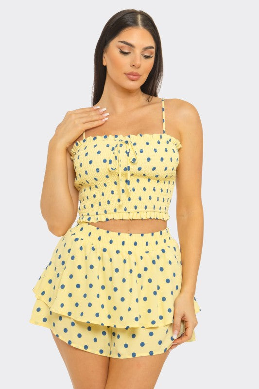 Polka Dot Matching Shorts Set