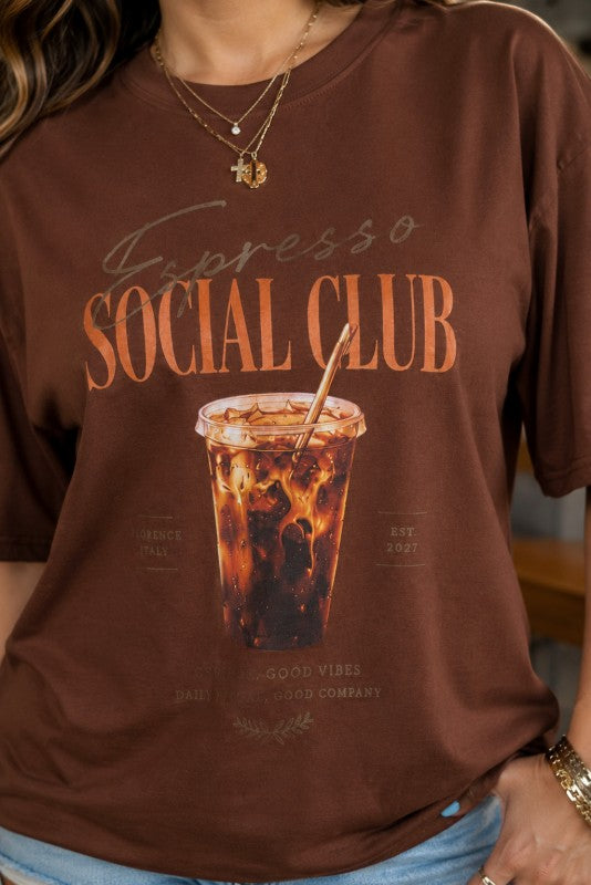Espresso Club Graphic Top - Preorder
