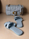 Shoulder Bag w/ Wallet - Light Blue