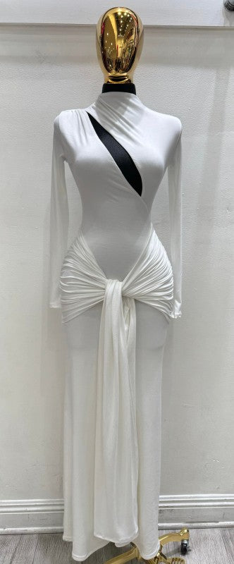 Ivory Dream Draped Maxi Dress - PREORDER