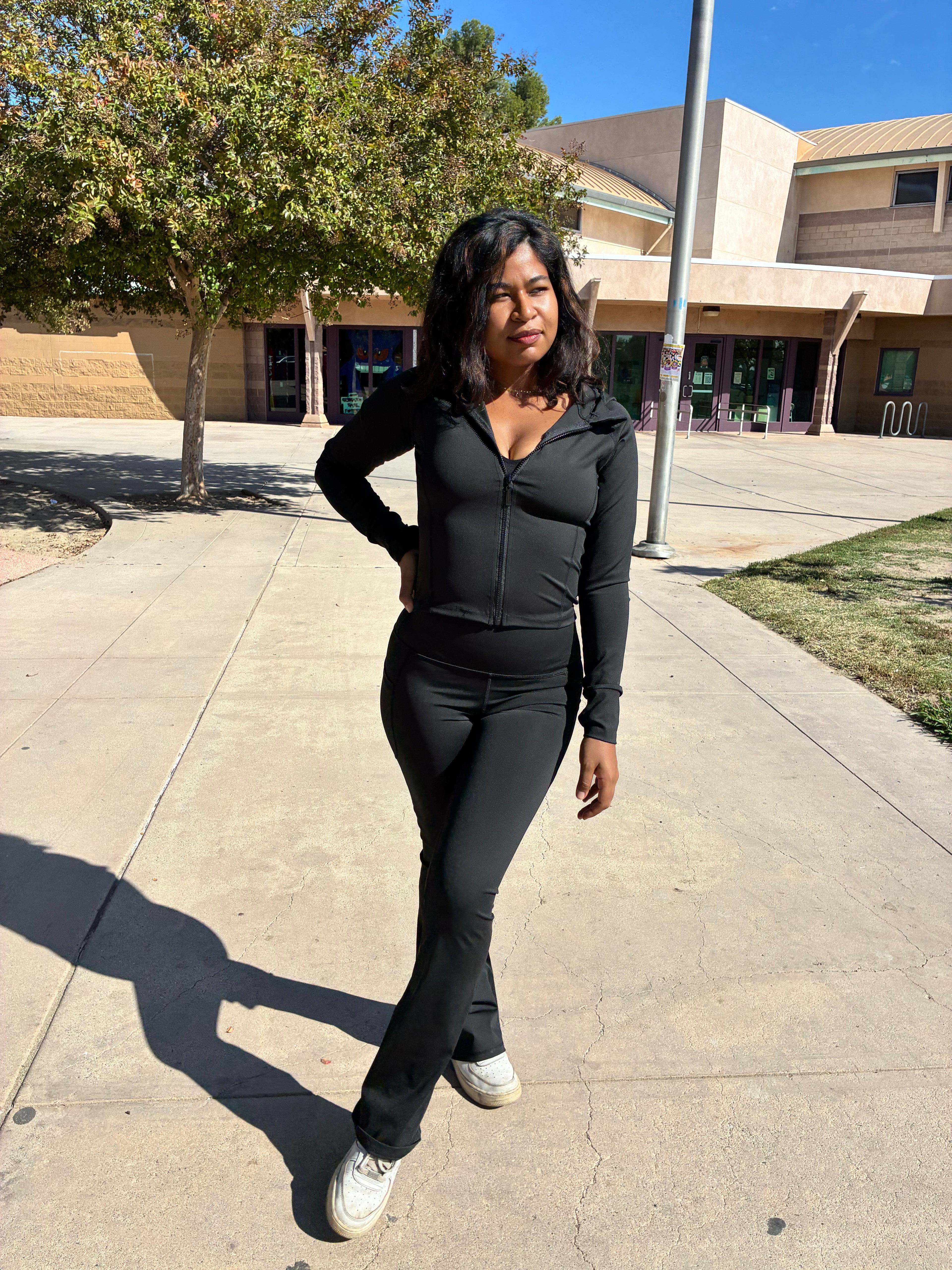 Michelle Hoodie w/ Flare Pants - BLACK