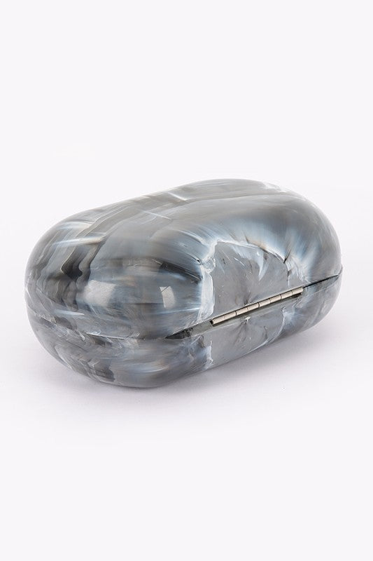 Marbled Acrylic Chain Clutch - Statement Evening Bag (PREORDER)