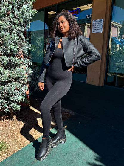 Seamless Ribbed Long Sleeve Jumpsuit