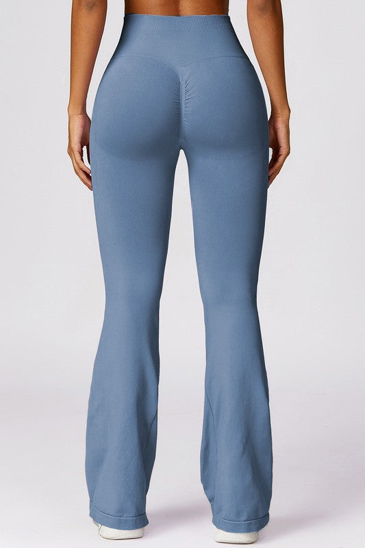 Seamless Scrunch Flare Pants – Gray (PREORDER)