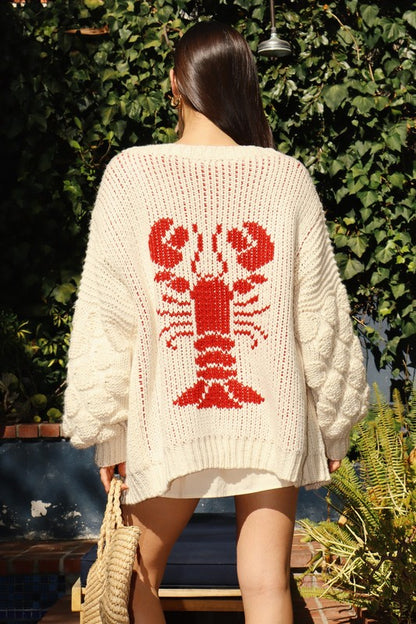 Angela Lobster Heavy Sweater Cardigan