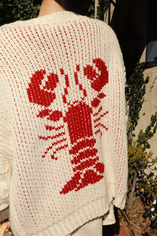 Angela Lobster Heavy Sweater Cardigan