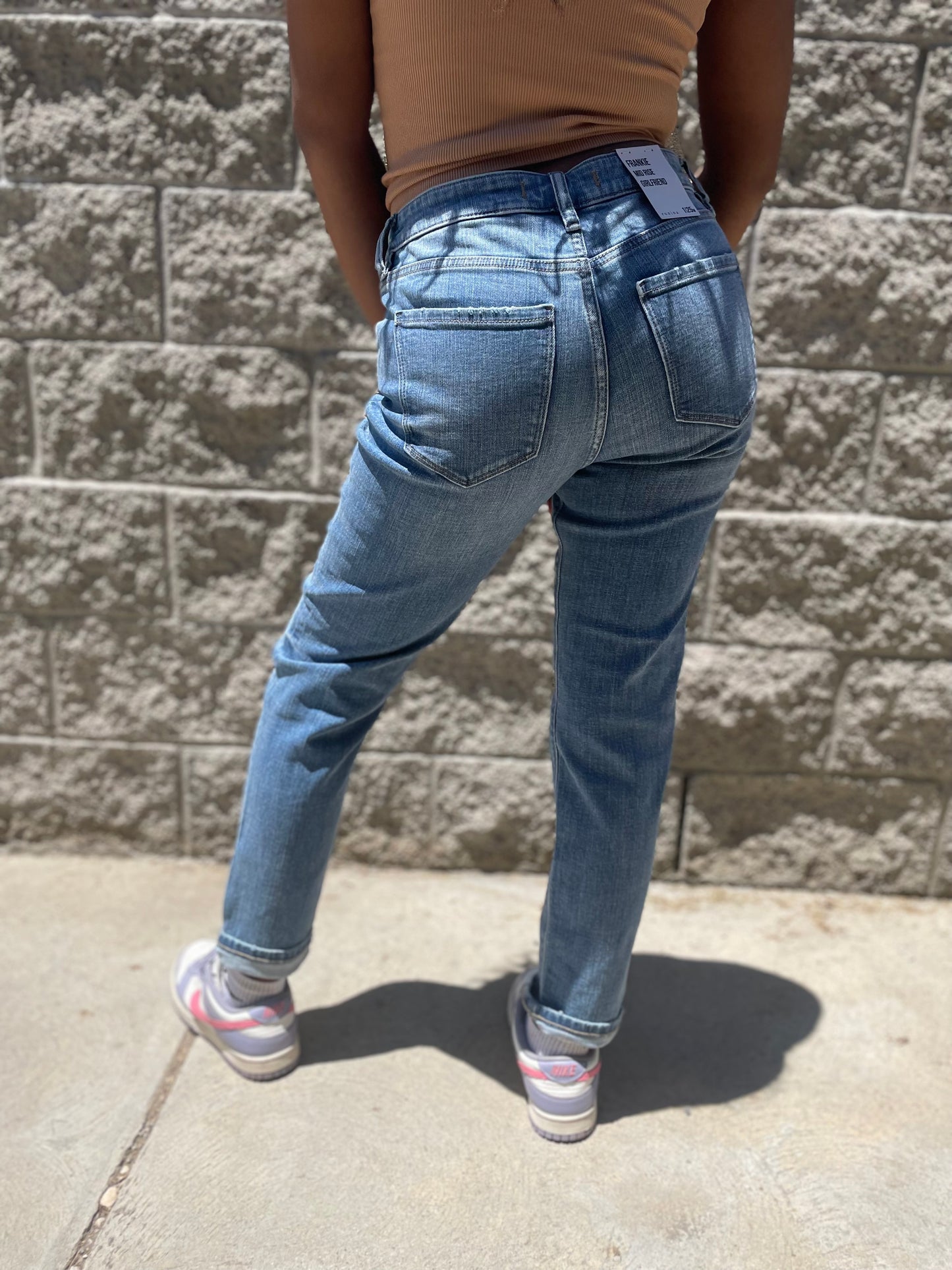 Frankie Mid Rise Girlfriend Jeans