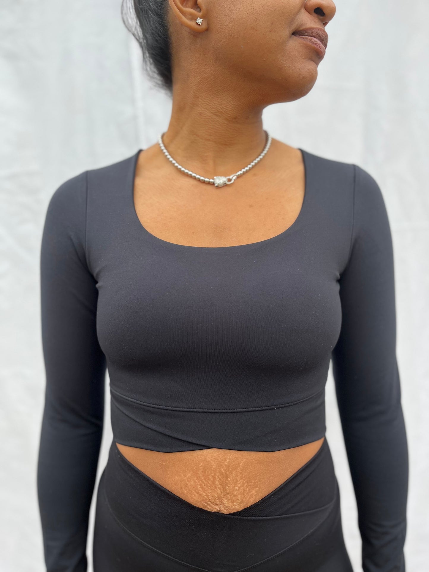 Raven Long Sleeve Active Crop Top