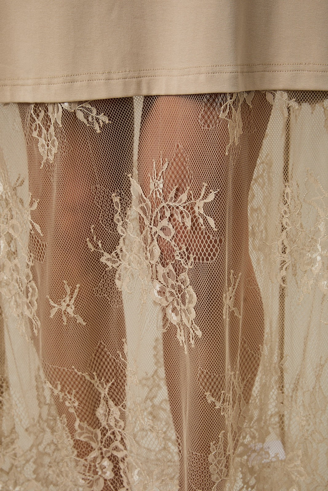 Round Neck Lace Joined T-shirt Maxi Dress - PREORDER