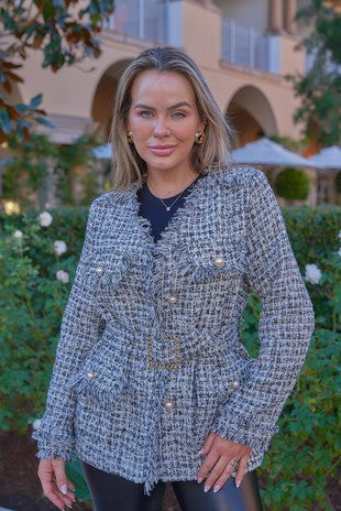 Emily Elegant Tweed Blazer - PREORDER