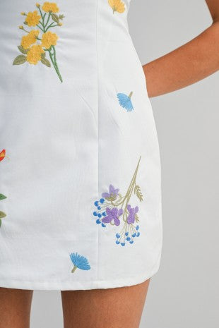 Alice Floral Embroidered Mini Tube Dress - PREORDER