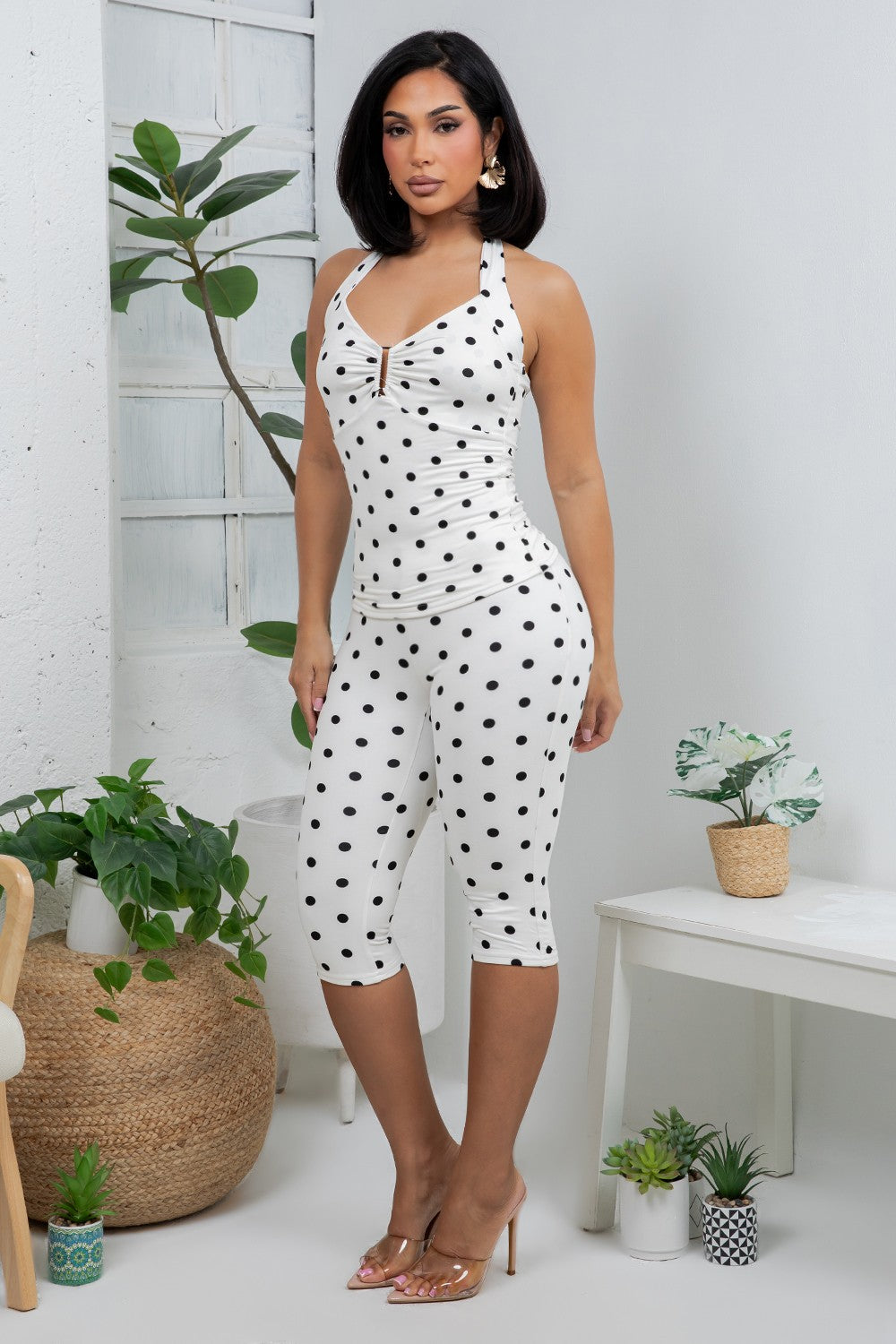 Lena Polka Dot Capri Set