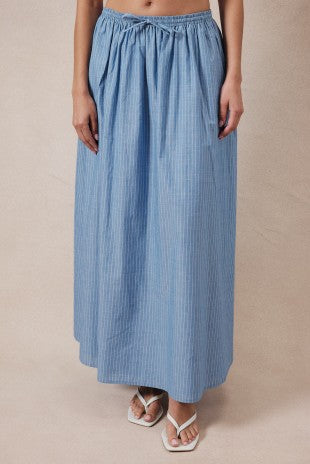 Kylie Waist Tie Stripe Maxi Skirt - PREORDER
