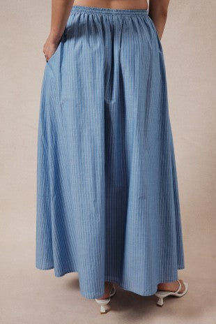 Kylie Waist Tie Stripe Maxi Skirt - PREORDER