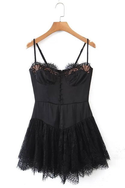 Jessica Bara Aviva Lace Slip Mini Dress