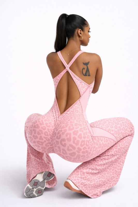 Leopard Print Active Jumpsuit - PREORDER