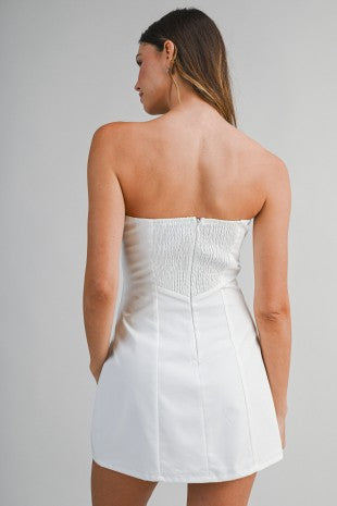 Alice Floral Embroidered Mini Tube Dress - PREORDER