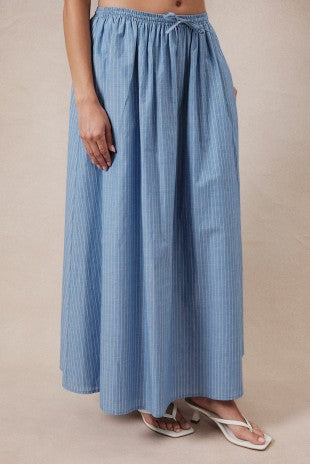 Kylie Waist Tie Stripe Maxi Skirt - PREORDER