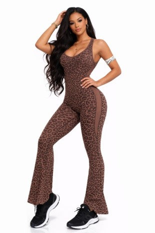 Leopard Print Active Jumpsuit - PREORDER