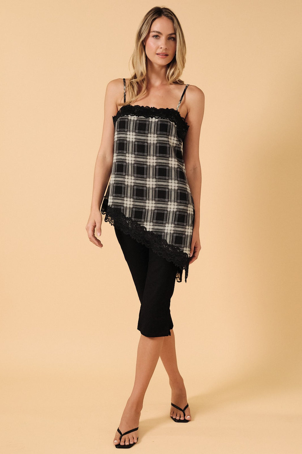 Sleeveless Straight Neckline Asymmetric Top - PREORDER